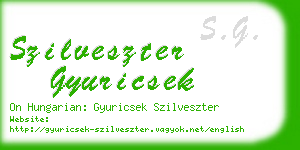 szilveszter gyuricsek business card